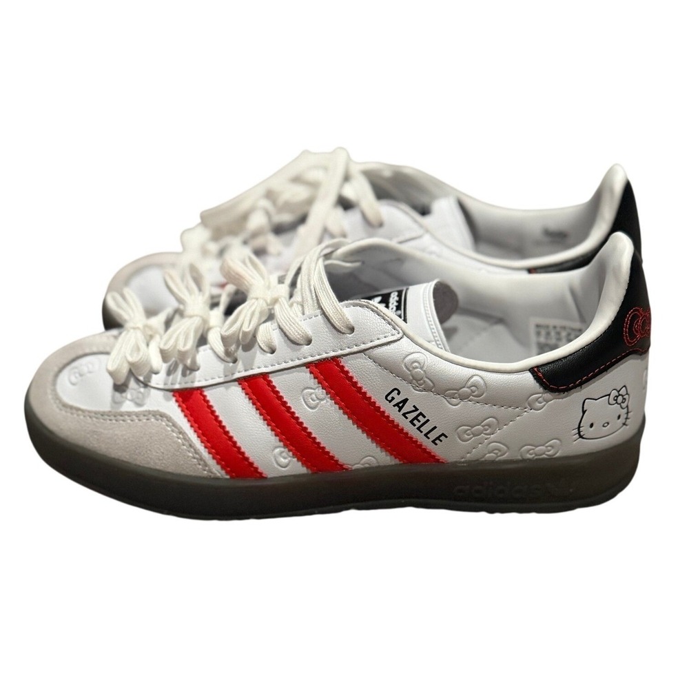 Adidas Gazelle Hello Kitty 50th Anniversary White Red Bow Size 7 Womens Shoes